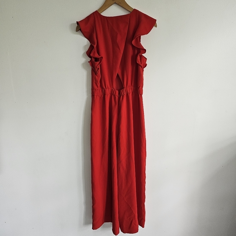 J. Crew Red Ruffle Jumpsuit - Picture 5 of 9